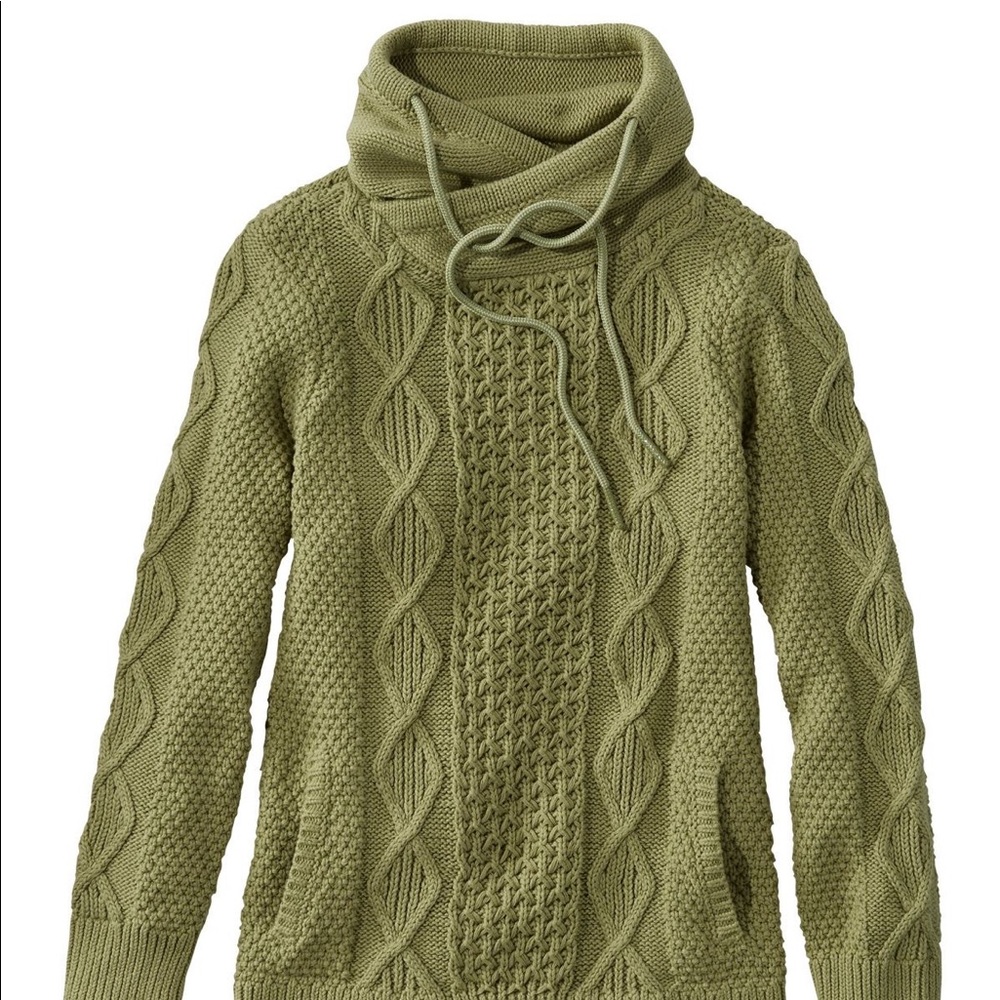 Women's Signature Cotton Funnelneck Sweater size M color dark green